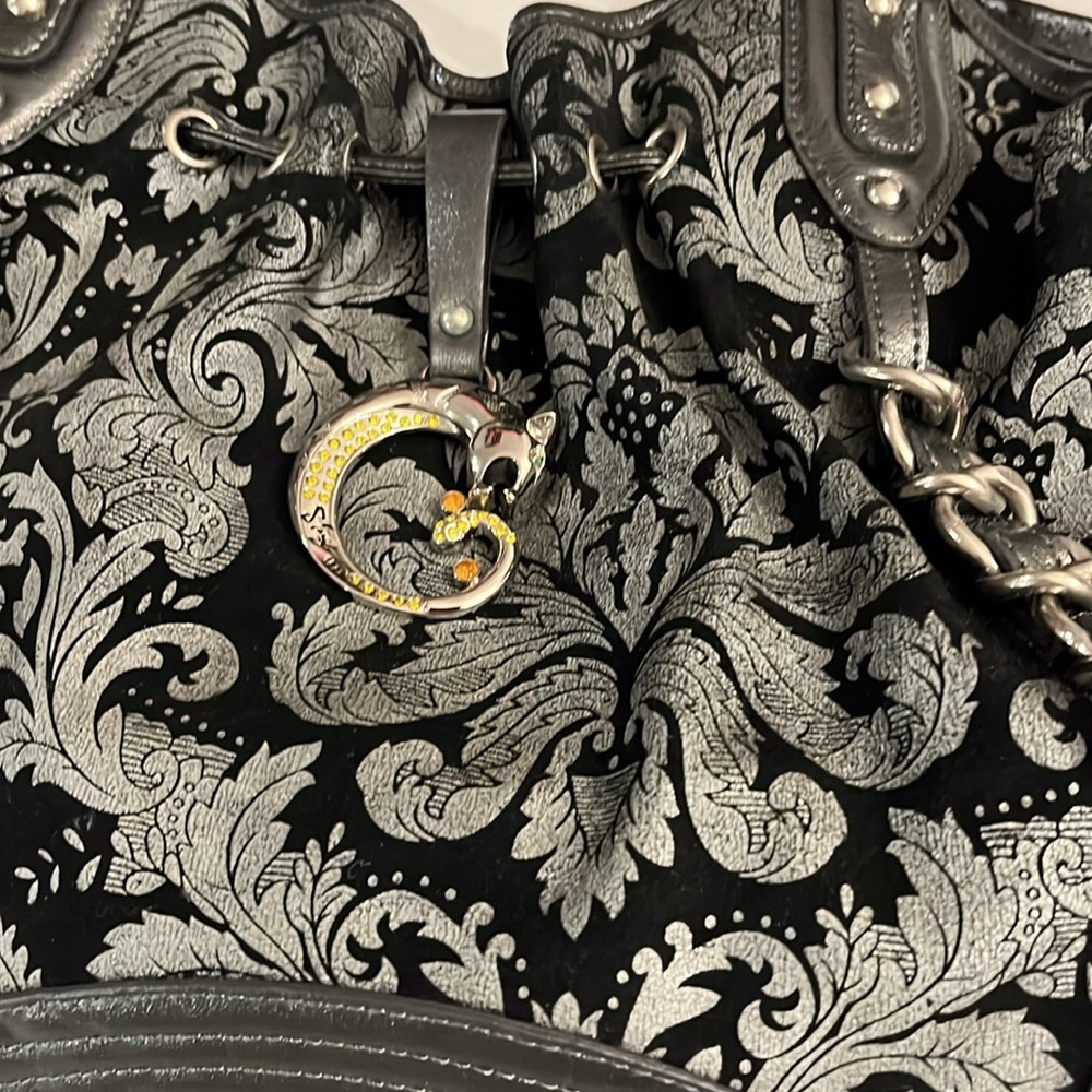 Sharif New Shoulder Gray & Black with Silver tone Hardware. Beautiful details. - Picture 3 of 16